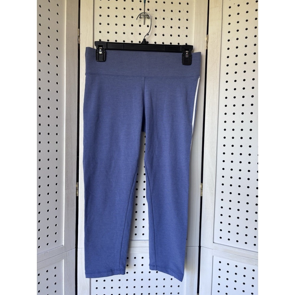 Victoria's Secret Cotton Blend Blue Capri Leggings Women's Small Side Stripe